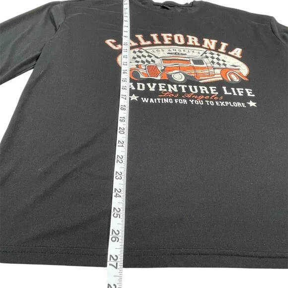 Shein Black Long Sleeve Graphic Tee California Adventure Life, Size Small EUC - Picture 6 of 7